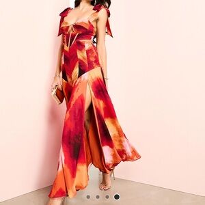 ASOS Luxe Chiffon Tie Maxi Dress